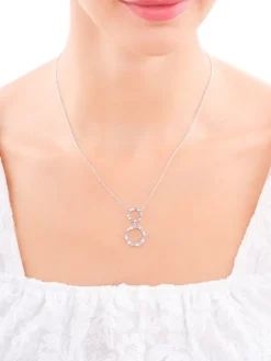 Naszyjnik srebrny z cyrkoniami - koła