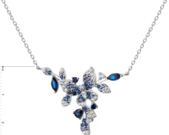 Naszyjnik srebrny z cyrkoniami - motyl, liście