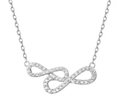 Naszyjnik srebrny z cyrkoniami - nieskończoności