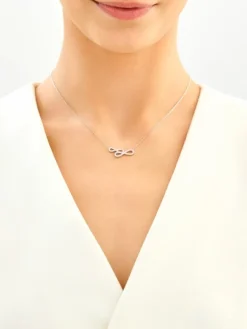 Naszyjnik srebrny z cyrkoniami - nieskończoności