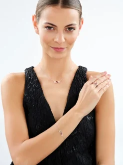 Naszyjnik srebrny z cyrkoniami - nieskończoność, serca