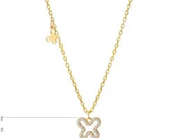 Naszyjnik srebrny z cyrkoniami - motyle