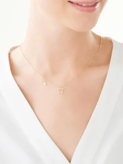 Naszyjnik srebrny z cyrkoniami - motyle