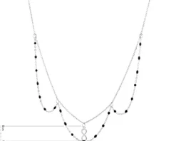 Naszyjnik srebrny z emalią - nieskończoność