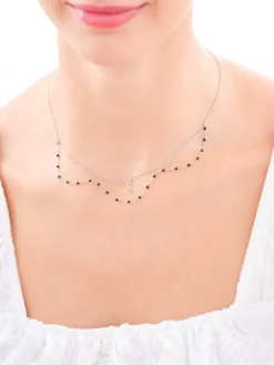 Naszyjnik srebrny z emalią - nieskończoność