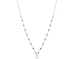 Naszyjnik srebrny z emalią - serce