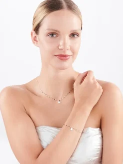 Naszyjnik srebrny z emalią - serce