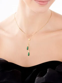 Naszyjnik srebrny z malachitem