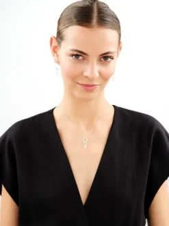 Naszyjnik srebrny z perłą - koła