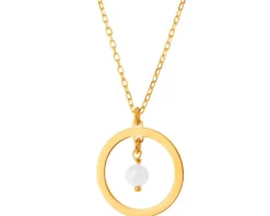 Naszyjnik srebrny z perłą - koło