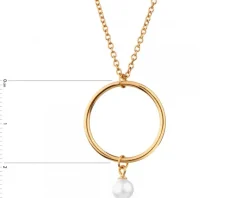 Naszyjnik srebrny z perłą - koło