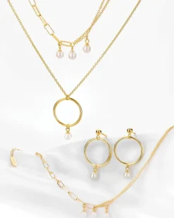 Naszyjnik srebrny z perłą - koło