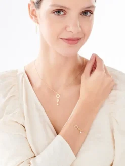 Naszyjnik srebrny z perłą - koło, rozeta