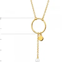 Naszyjnik srebrny z perłą - kółka