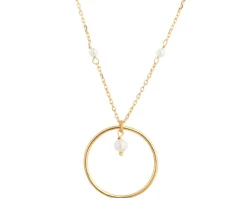 Naszyjnik srebrny z perłami - koło