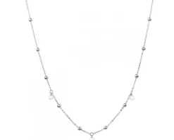 Naszyjnik srebrny z perłami - kulki