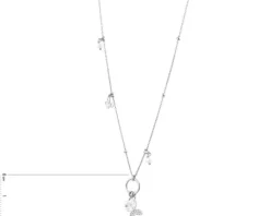 Naszyjnik srebrny z perłami i cyrkoniami - motyle