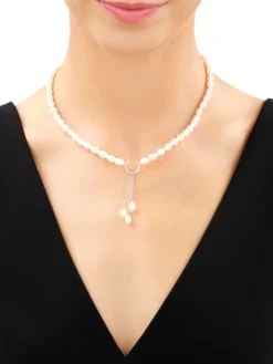 Naszyjnik srebrny z perłami