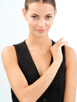 Naszyjnik srebrny z perłami - koła