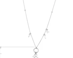 Naszyjnik srebrny z perłami - motyle