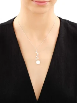 Naszyjnik srebrny z perłami - koło