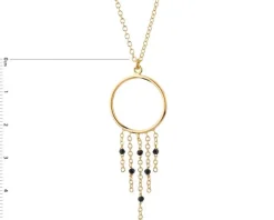 Naszyjnik srebrny ze szkłem - koło