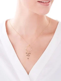 Naszyjnik srebrny ze szkłem - koło