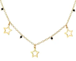Naszyjnik srebrny ze szkłem - gwiazdy