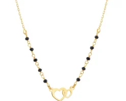 Naszyjnik srebrny ze szkłem - serca