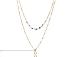 Naszyjnik srebrny ze szkłem - nieskończoność