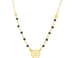 Naszyjnik srebrny ze szkłem - rozeta