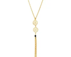 Naszyjnik srebrny ze szkłem - rozety