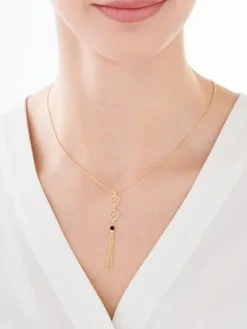 Naszyjnik srebrny ze szkłem - rozety