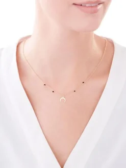 Naszyjnik srebrny ze szkłem - Księżyc