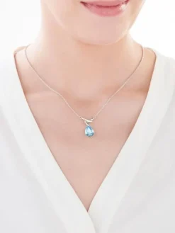 Naszyjnik srebrny ze szkłem - liście