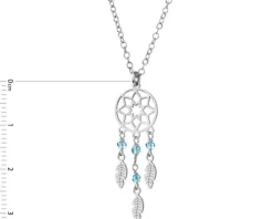 Naszyjnik srebrny ze szkłem - łapacz snów