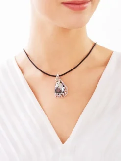 Naszyjnik srebrny ze szkłem