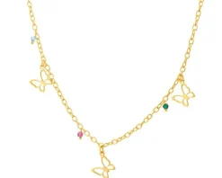 Naszyjnik srebrny ze szkłem - motyle