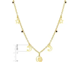 Naszyjnik srebrny ze szkłem - Księżyce, gwiazdy