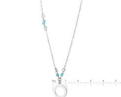 Naszyjnik srebrny ze szlifowanym szkłem - koło