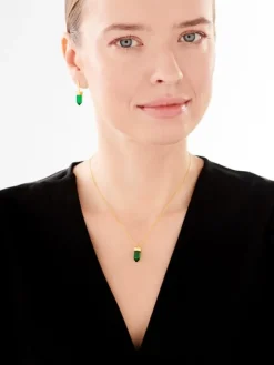 Naszyjnik srebrny ze szlifowanym szkłem