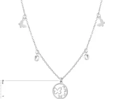 Naszyjnik srebrny ze szlifowanym szkłem - motyle