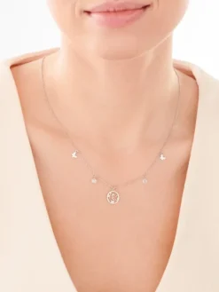 Naszyjnik srebrny ze szlifowanym szkłem - motyle