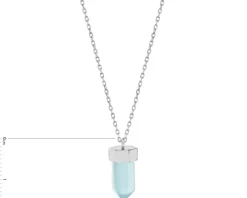 Naszyjnik srebrny ze szlifowanym szkłem