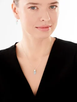 Naszyjnik srebrny ze szlifowanym szkłem