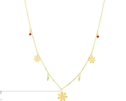 Naszyjnik srebrny ze szlifowanym szkłem - kwiaty