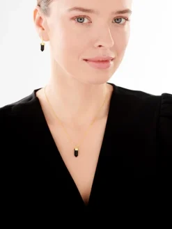 Naszyjnik srebrny ze szlifowanym szkłem