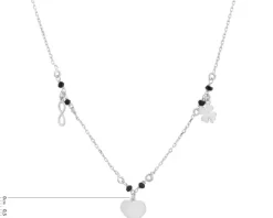 Naszyjnik srebrny ze szlifowanym szkłem - serce, nieskończoność, koniczyna