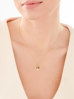 Naszyjnik srebrny ze szlifowanym szkłem - koniczyna