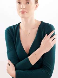 Naszyjnik  srebrny ze szlifowanym szkłem - motyl